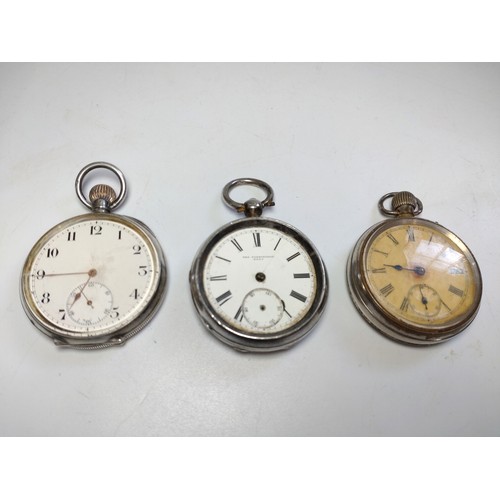 442 - Three silver-plated watches