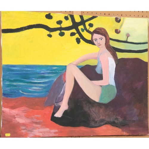 100A - Island Girl oil painting on canvas by Richard Conway-Jones