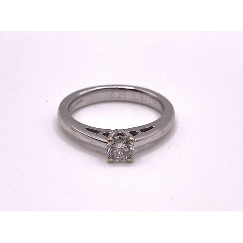 282 - A solitaire diamond engagement ring, set with a round brilliant-cut diamond of approximately 0.25 ca... 