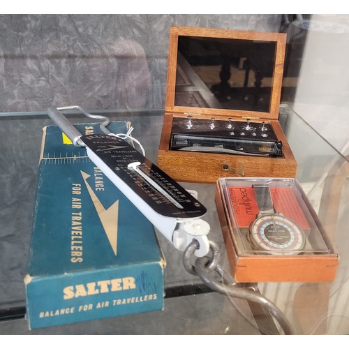 70 - A boxed Jewellers weights, a vintage boxed Pedometer and a boxed Salter Scales 