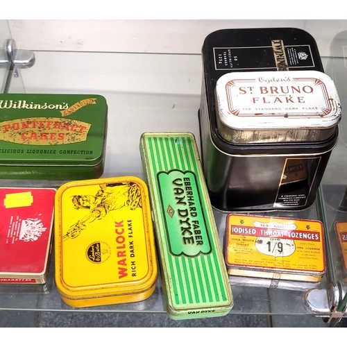 76 - Eleven tobacco and confectionery tins including Van Dyke and Henri Wintermans. (11)