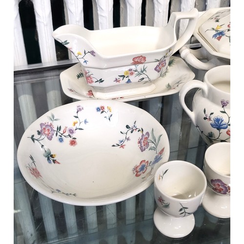 218 - Laura Ashley Chinese Silk part dinner set, 13 pieces to include two tureens, a gravy boat, milk jug,... 