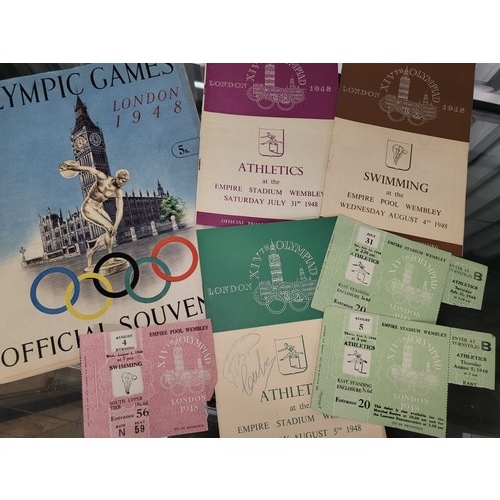 167 - Souvenirs and tickets from the Olympics 1948