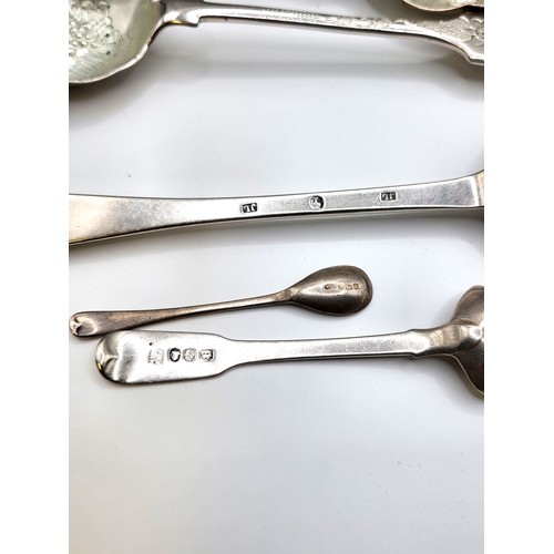 235 - A pair Regency silver serving spoons, hallmarked London 1814, bearing makers marks for Josiah and Ge... 