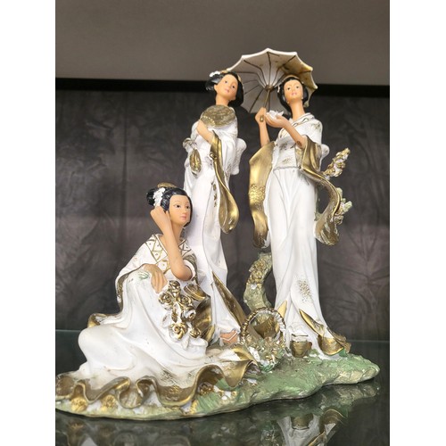 184 - Danbury Mint Coral Express lady figure, 25cm, and five modern lady figures including Regency and Leo... 