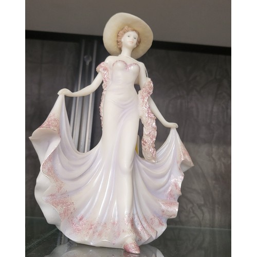 184 - Danbury Mint Coral Express lady figure, 25cm, and five modern lady figures including Regency and Leo... 