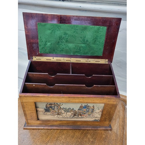 98 - A wooden letter case, together with two wooden boxes (3)