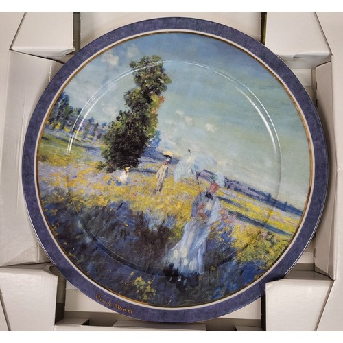 203 - A Goebel Claude Monet La Promenade plate in a box, other limited edition plates including Wedgwood a... 