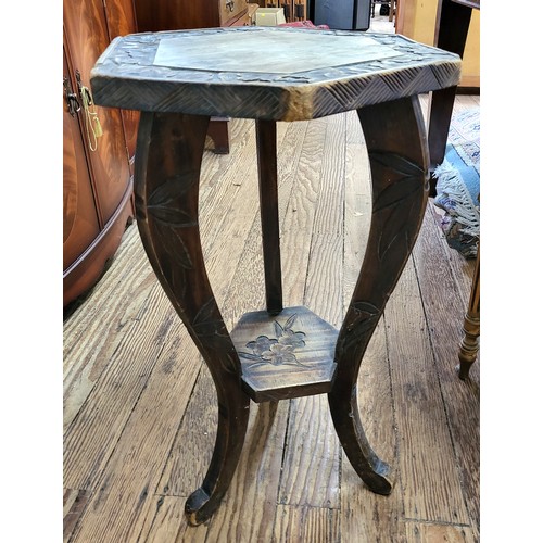 25 - Three side tables, one oval tripod table (some damage to surface), 56cm x 46cm x 37cm, one circular ... 