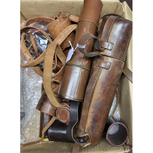 62 - A TT & H three drawer brass telescope with leather casing, marked 1918, No. 30912, tel sig (Mk IV) a... 