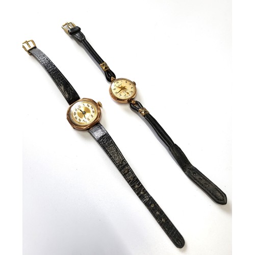 371 - Two ladies cocktail watches, one 1920's in 9ct gold, the other an Accurist circa 1920-1930.