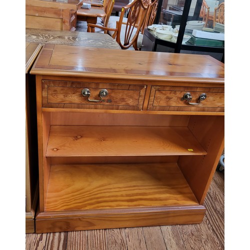 47 - A small modern sideboard (78cm x 80cm x 34cm) and a modern bookcase (78cm x 80cm x 34)