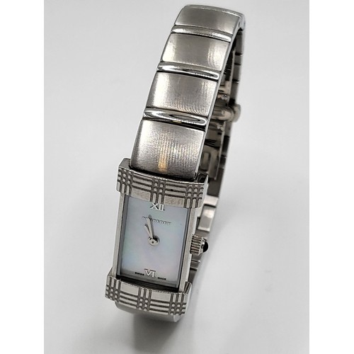 345 - A Ladies Burberry watch with a Mother of Pearl Dial and a Quartz movement.