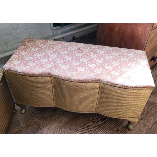 52 - Two Lloyd loom ottoman chests (48cm x 92cm x 41 & 44cm x 91cm x 41cm) and a Lloyd Loom bedroom chair... 