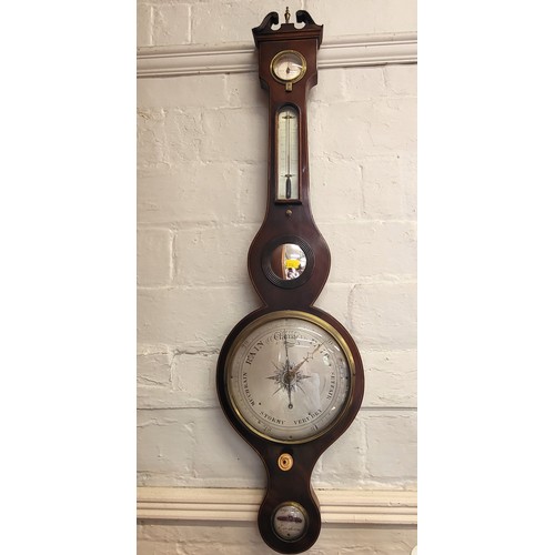 75 - A banjo barometer measuring 97cm x 26cm