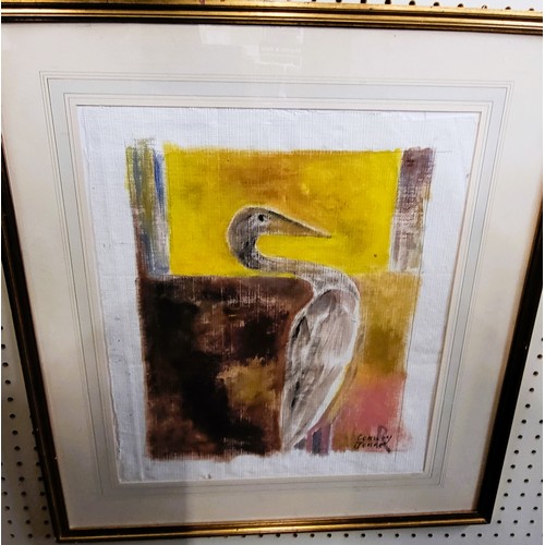 89 - 'Heron' by Richard Conway-Jones, framed and glazed. 67cm x 62cm.