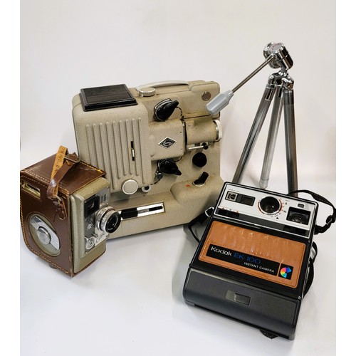 121 - Eumig reel to reel cine camera with quick splice, Cima D8, Kodak Instant EK 100 Camera with three fl... 