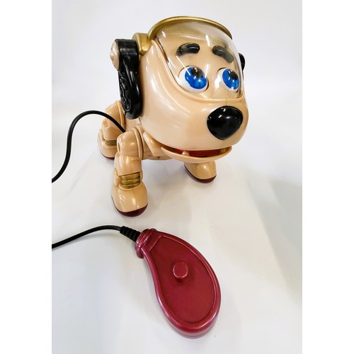 122 - A red telephone, a PF Products M&M's telephone and two toy space puppies (one ear incomplete). (4)