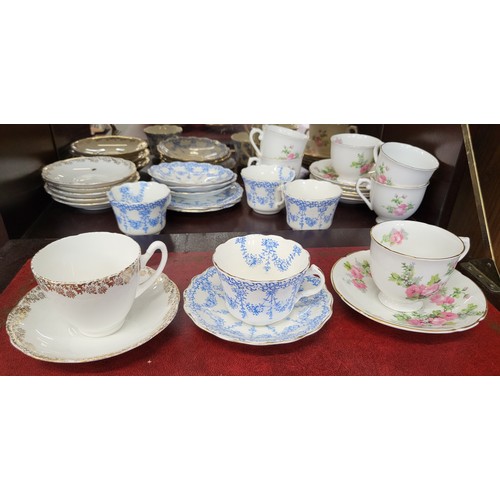 187 - English porcelain tea wares including Royal Albert and Stanley (two pieces damaged)