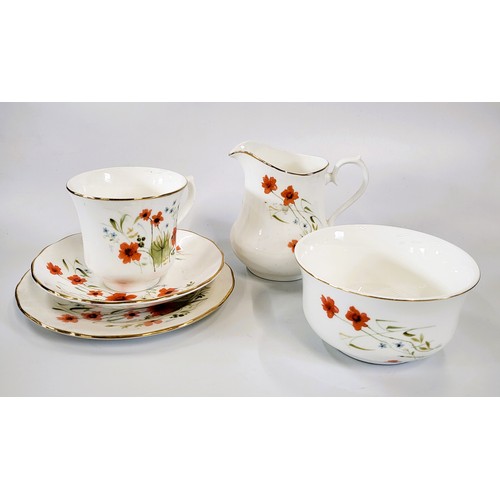 201 - Porcelain tea wares including Royal Vale Sheltonia, Imperial and Dresden. (58)