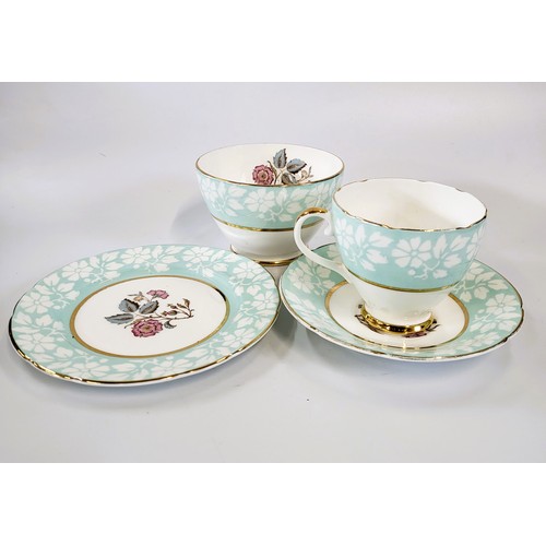 201 - Porcelain tea wares including Royal Vale Sheltonia, Imperial and Dresden. (58)