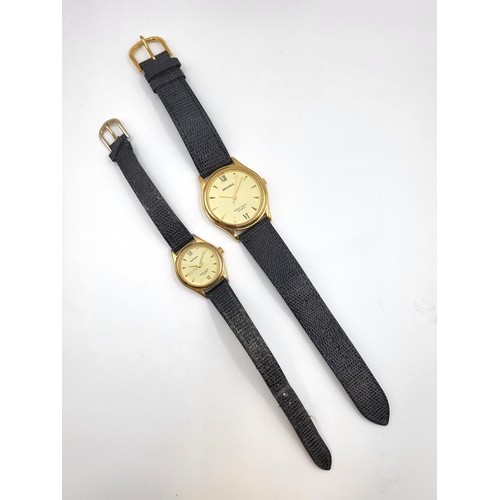 289 - A matching pair of a Ladies and Gents Sekonda Watch. Gold plated, Quartz and water resistant.