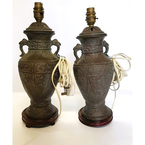 12 - Two brass lamps