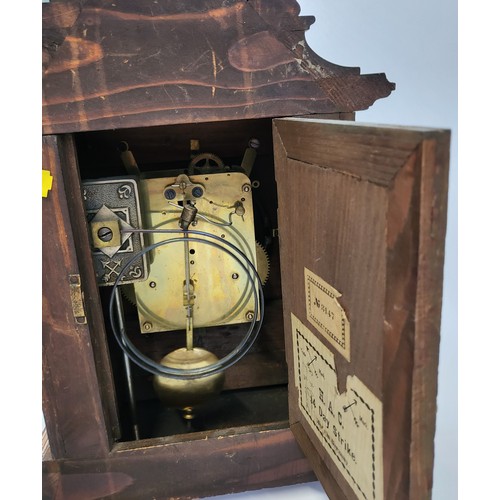 44 - An H A C German 14-day strike mantle clock. No 3147. 42cm x 28cm x 16cm