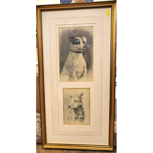 65 - Four works in pencil by Ascelin Hay nee Ascelin Collett-Mason including Pigs in a gilt frame 44cm x ... 