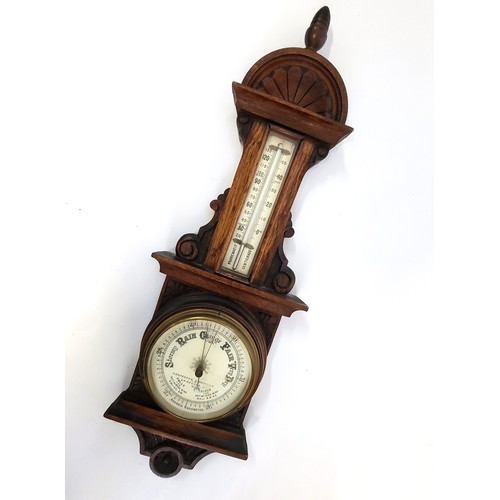 46 - Oak barometer 57cm x 19cm