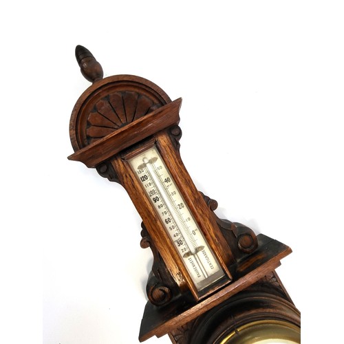 46 - Oak barometer 57cm x 19cm