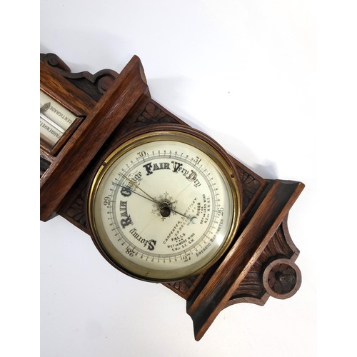 46 - Oak barometer 57cm x 19cm