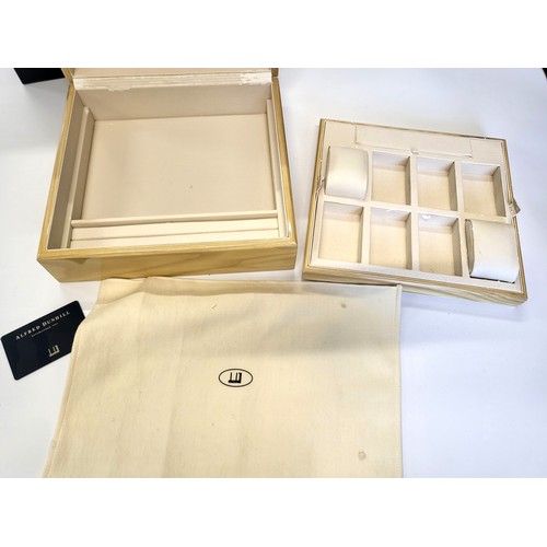 243 - Alfred Dunhill lacquered jewellery box with removeable tray,two compartments for watches and a slot ... 