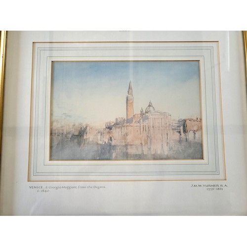 76 - Six Turner prints of Venice with certificates of endorsement. 237/5000. Venice: The Grand Canal, loo... 