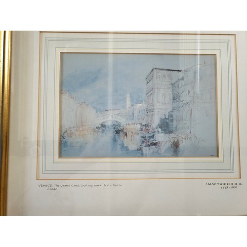 76 - Six Turner prints of Venice with certificates of endorsement. 237/5000. Venice: The Grand Canal, loo... 