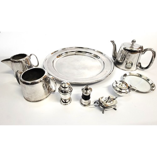 197 - A pair of candelabra and a collection of silver plate