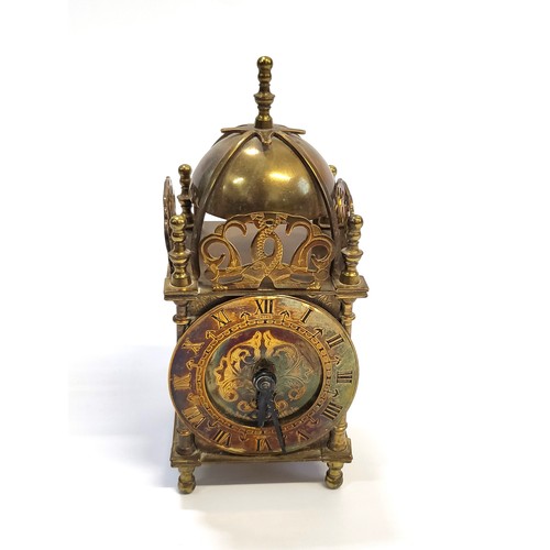 47 - British Smiths brass mantle clock 18cm high