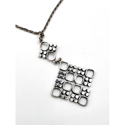 245 - A David-Andersen Norwegian silver Modernist pendant on a 60cm/ 24