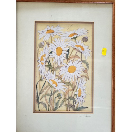 81 - Daisies 'Batik' original piece by Jane Hickman 41cm x 51cm, Liverpool Waterfront print 21cm x 31cm, ... 