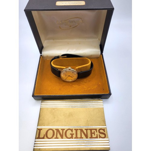 297 - A gents Longines manual wind watch in original box, inscribed and issued as a 20 year service award ... 