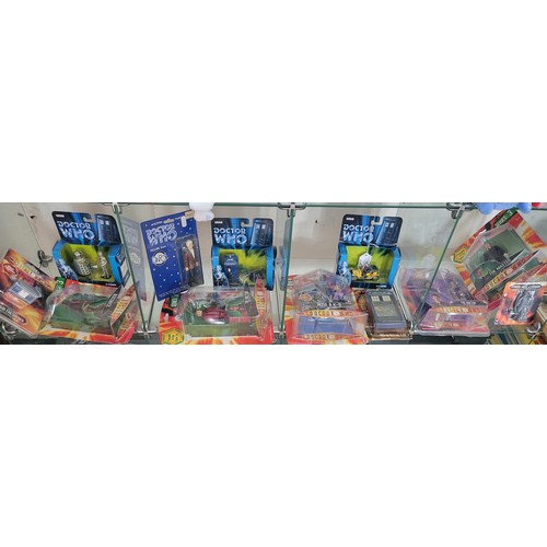 113 - Three Corgi Dr Who issues in window boxes and nine carded figure packs (12) (unopened)