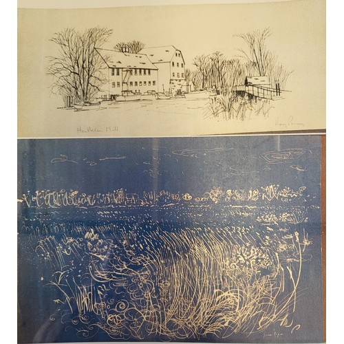 88 - John Piper etching and a Roy Perry etching of Hambledon Mill. Approx 20cm x 48cm