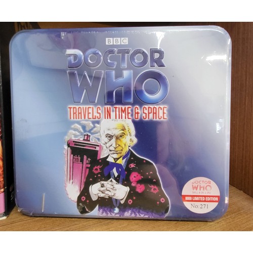 119 - A selection of Dr Who sealed VHS tapes, and DVDs, four posters (three sealed), 'Crusade and the Spac... 