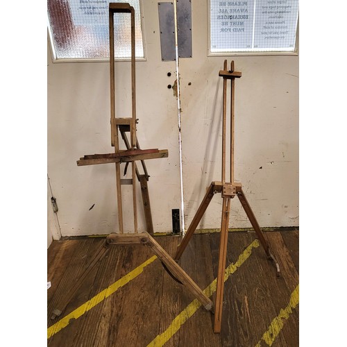 25 - Two vintage wooden easels