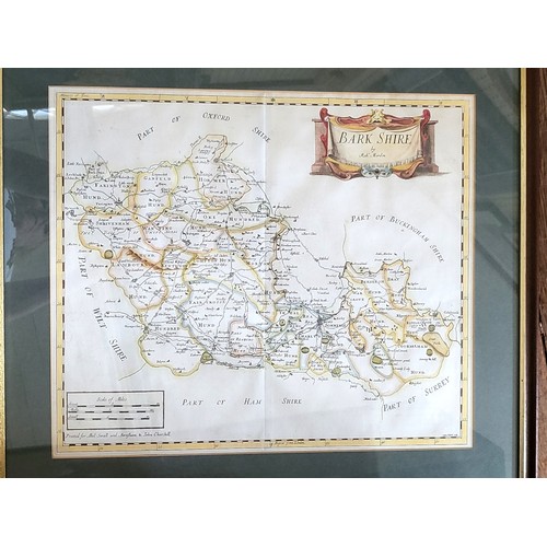 102 - Second edition map of Berkshire, 1722 framed and glazed. 50cm x 57cm.