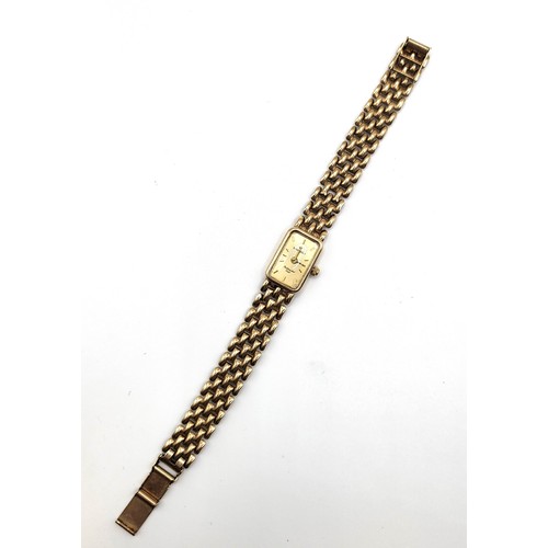 431 - A ladies 9ct gold 'sovereign' dress watch 13gms (all in)