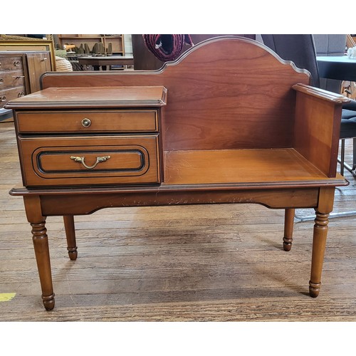 33 - A 1970's telephone table with seat 85cm x 100cm x 44cm