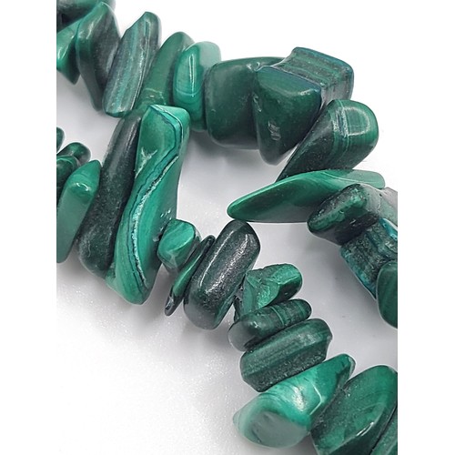 392 - A malachite necklace consisting of polished chips, 84cm,  113.3gms, and a citrine oval cut necklace ... 