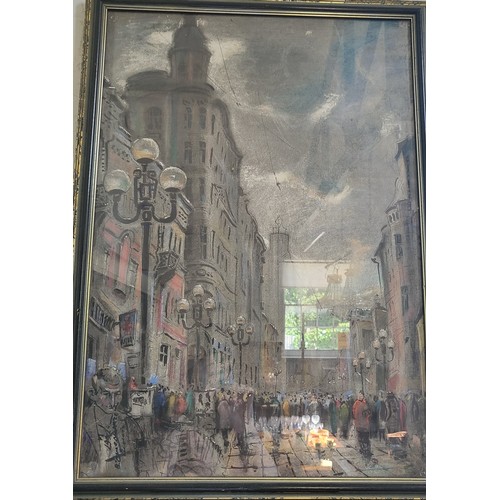 114 - An original Pastel of the Moulin Rouge, signed and dated 1952. Framed and Glazed. 71cm x 51cm.
Also ... 