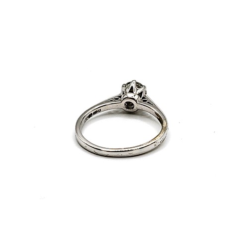 425 - An 18ct white gold single stone diamond ring stamped 0.50 carat. Size K.